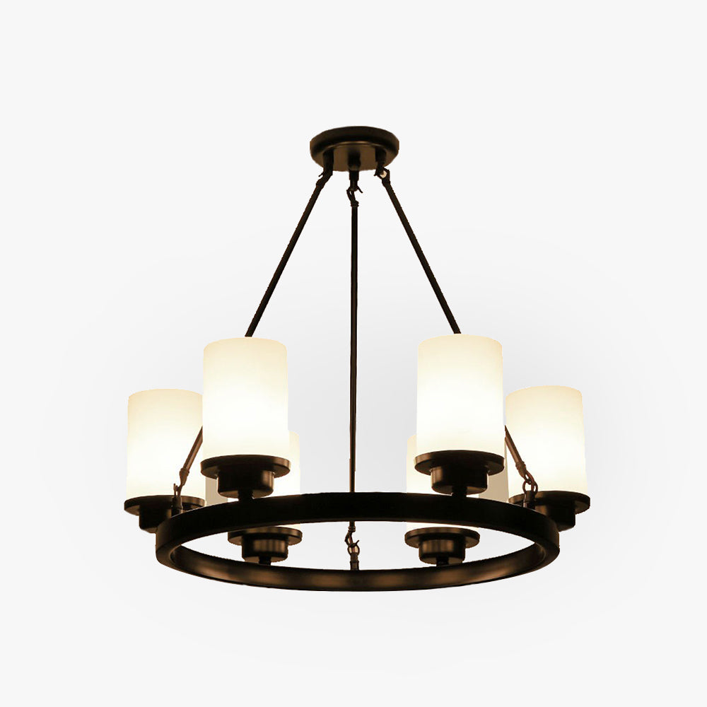 Silva Retro Black Metal/Glass Chandelier for Living Room