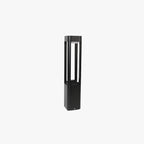 Ray Metal Rectangular Hollow Outdoor Path Light, Black