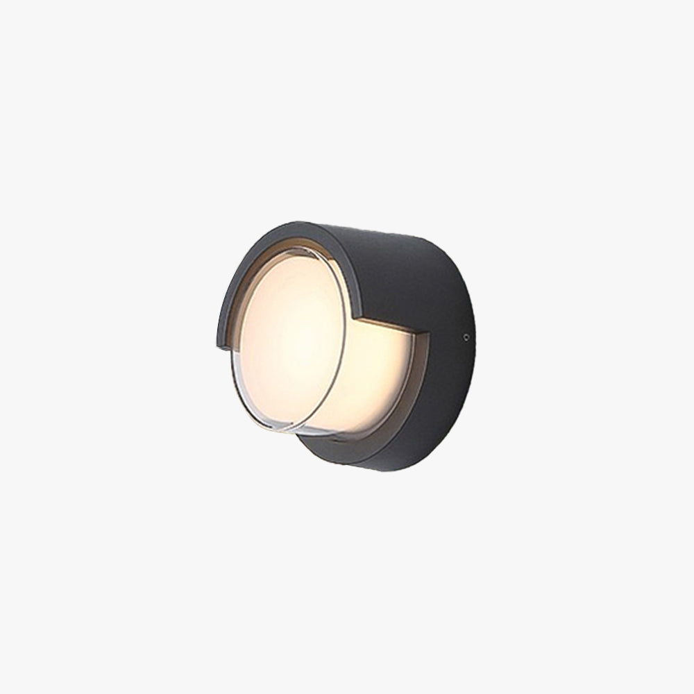 Ray Modern Round/Rectangular Metal/ Outdoor Wall Lamp, Black