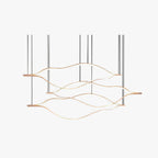 Arisha LED Linear Minimalist Wave Golden Leaf Shaped Pendant Light