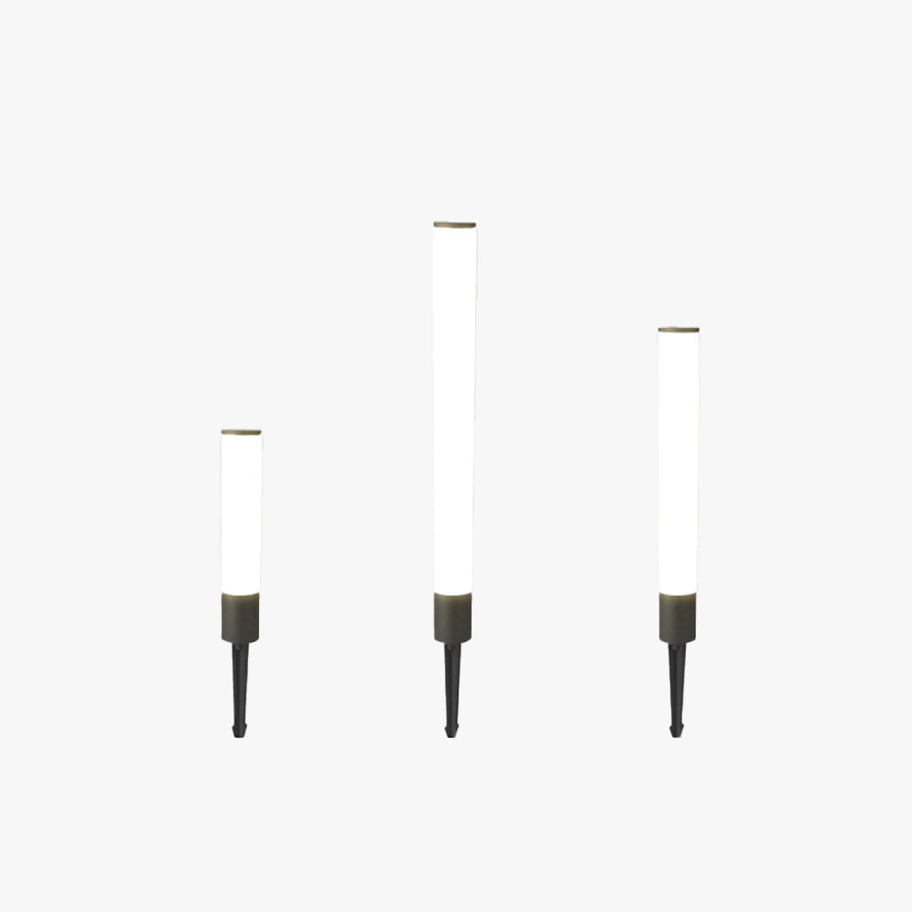 Ray Minimalist Cylindrical Outdoor Ground Ligh, Black