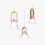 Valentina Minimalist Bowl Shaped Glass Pendant Light, Clear