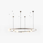 Valentina Modern Ring Metal Pendant Light, Black/Gold