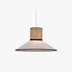 Ritta Modern Rattan/FabricPendant Light, White