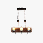 Epoch Retro Rectangular Metal/Wood Pendant Light, Walnut