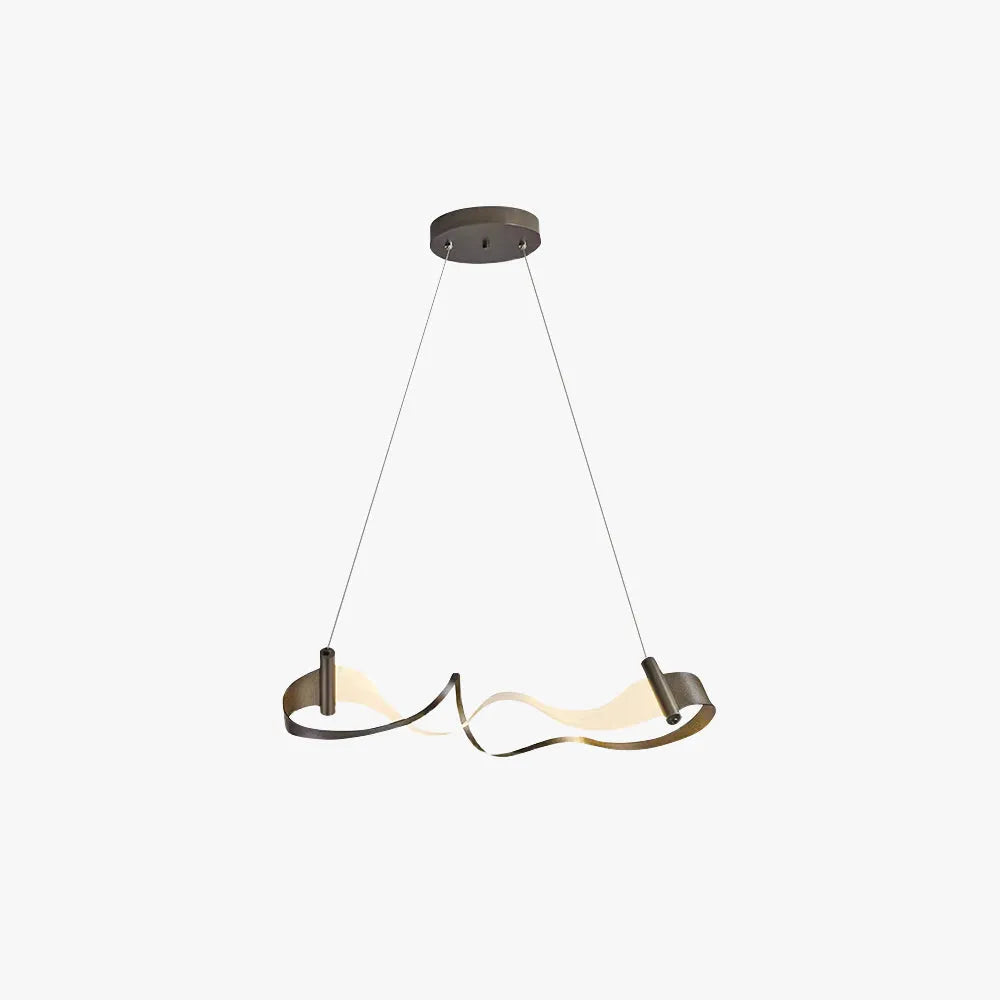 Arisha Metal Gold Pendant Light, Wavy Shape