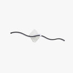 Arisha Minimalist Wave Linear Metal Wall Lamp, Black/White