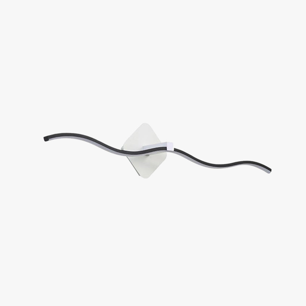 Arisha Minimalist Wave Linear Metal Wall Lamp, Black/White