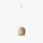 Ritta Wabi Sabi Bird Cage Rattan/Metal Pendant Light, Black/White