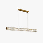 Kristy Crystal Sliver and Gold Pendant Light, Stainless Steel