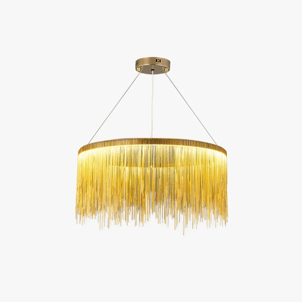 Arisha Tassel Chain Art Deco Pendant Light Silver/Gold Living Room/Hall