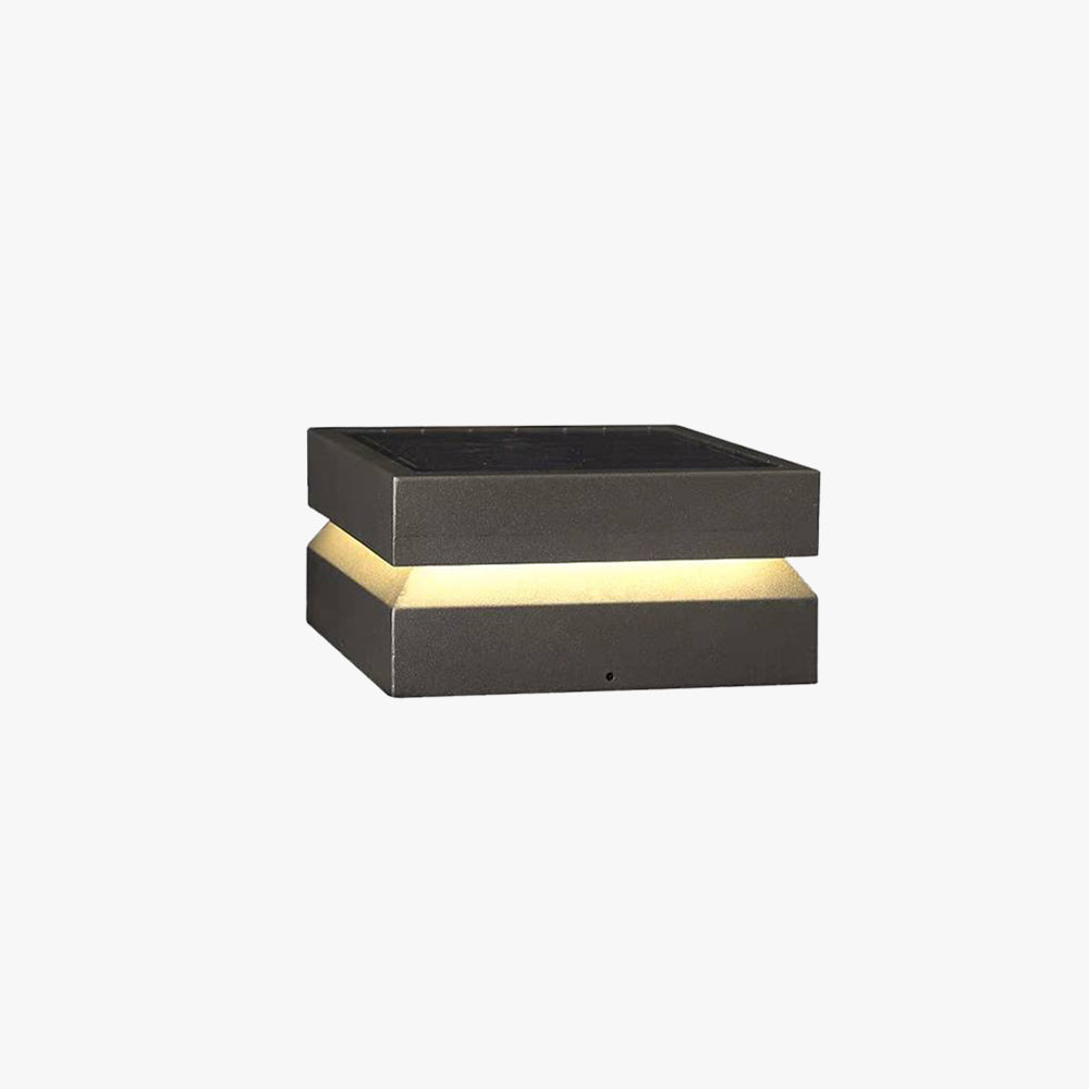 Axion Modern Concave Metal Black Outdoor Lamps, Solar