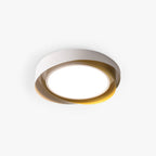 Arisha Modern Geometric Metal/ Flush Mount Ceiling Light, White/Gold