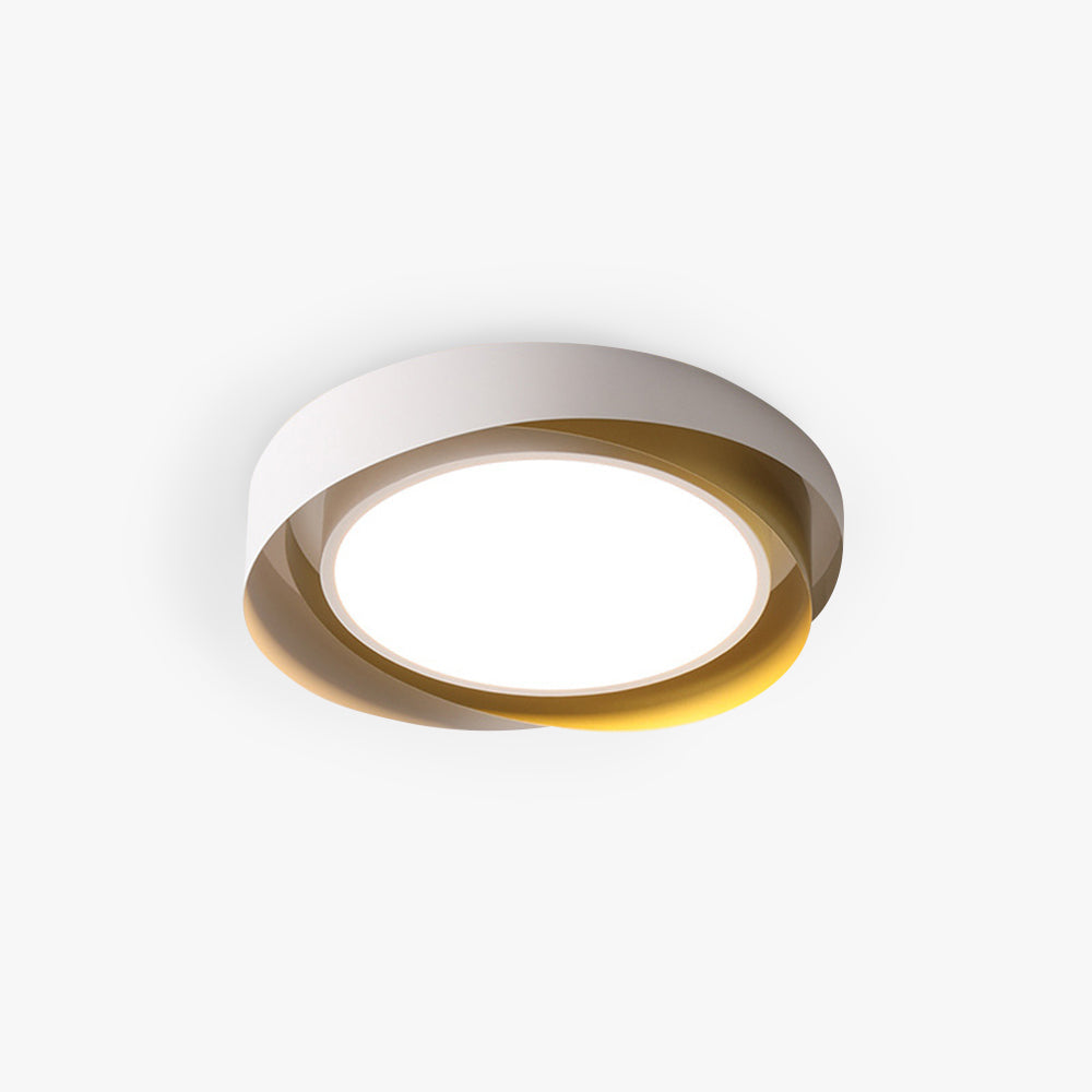Arisha Modern Geometric Metal/ Flush Mount Ceiling Light, White/Gold