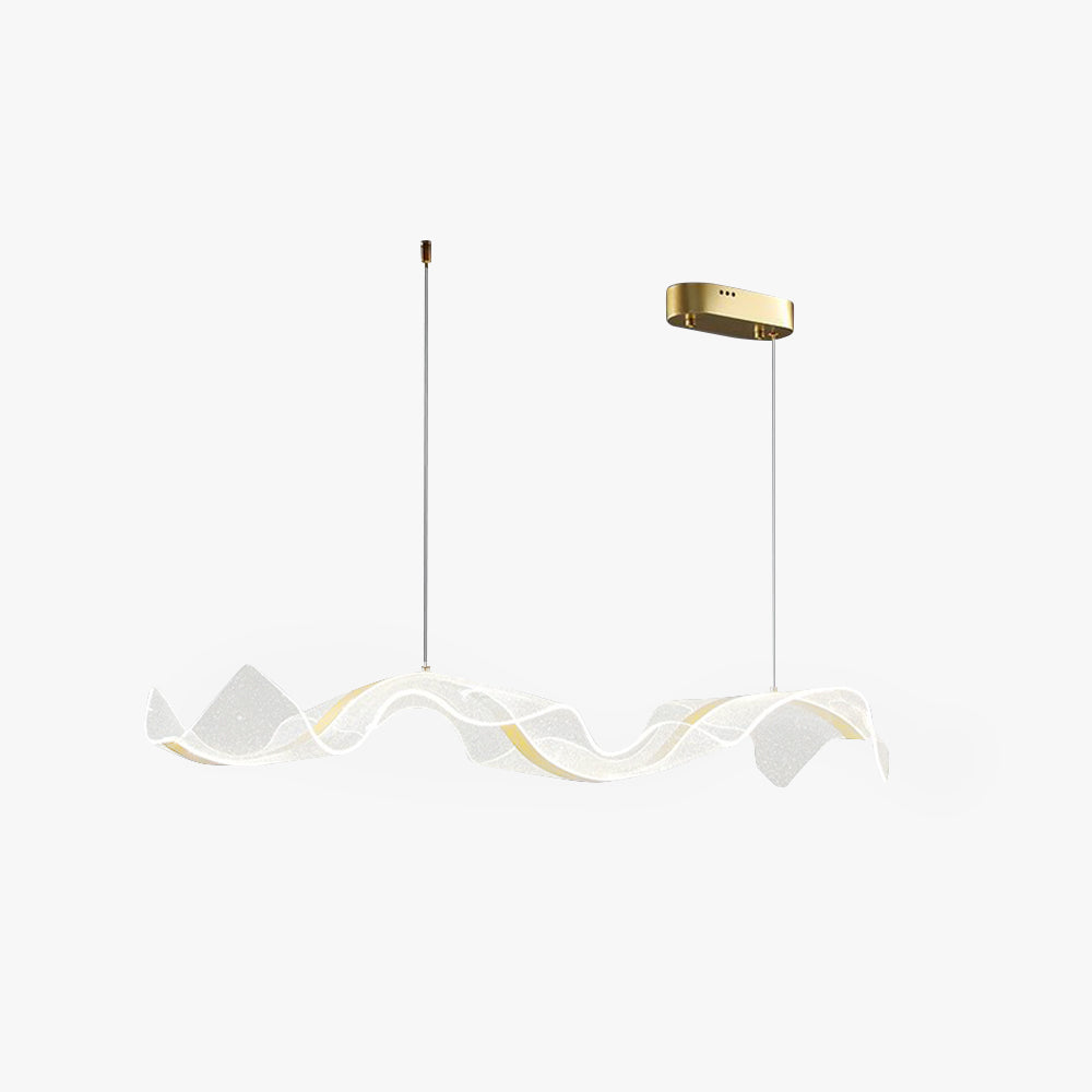 Kristy Pendant Light Designer Wave , White/Gold, Dining Room