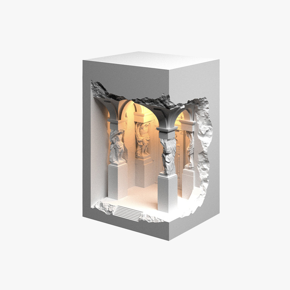 Arisha Art Deco Flush LED Plaster Wall Lamp, White
