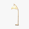 Muto Vintage Bamboo Shape Metal/Fabric Floor Lamp, White