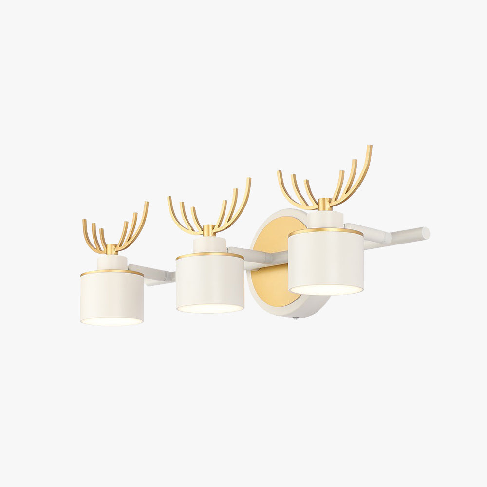 Arisha Modern Deer Metal/ Wall Lamp, Gold & White, Bathroom