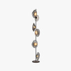 Byers Luxury Flower Metal/Glass Floor Lamp, Black/Gold/Grey