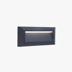 Ray Modern Metal Rectangular Outdoor Deck/Step Light, Black