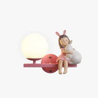 Aria Modern Metal/Glass Wall lamp, White & Pink