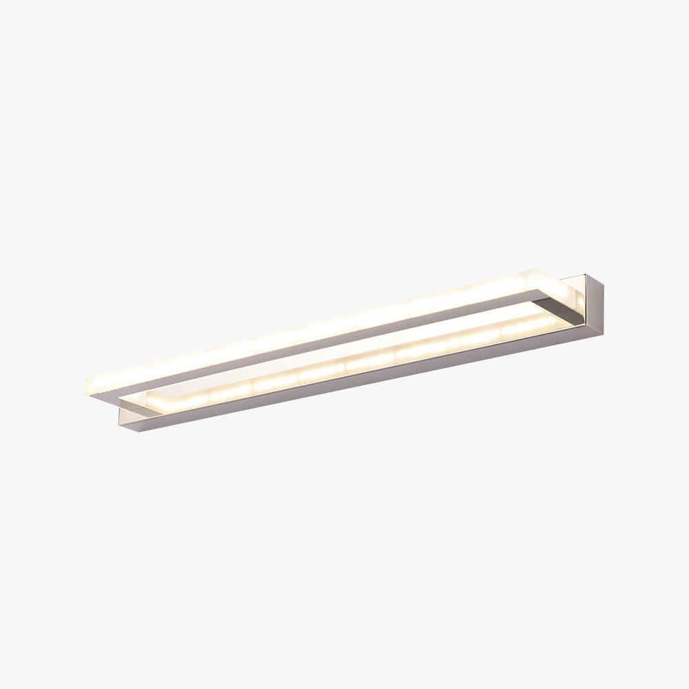 Arisha Elegant Rectangular Mirror Front Vanity Sliver White Wall Light