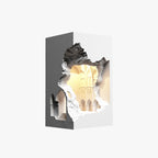 Arisha Art Deco Flush LED Plaster Wall Lamp, White