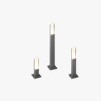 Ray Modern Metal Rectangular Outdoor Path Light With Sensor, Black