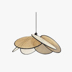Ritta Willow weave Wabi Sabi Rattan Pendant Light, Black/White