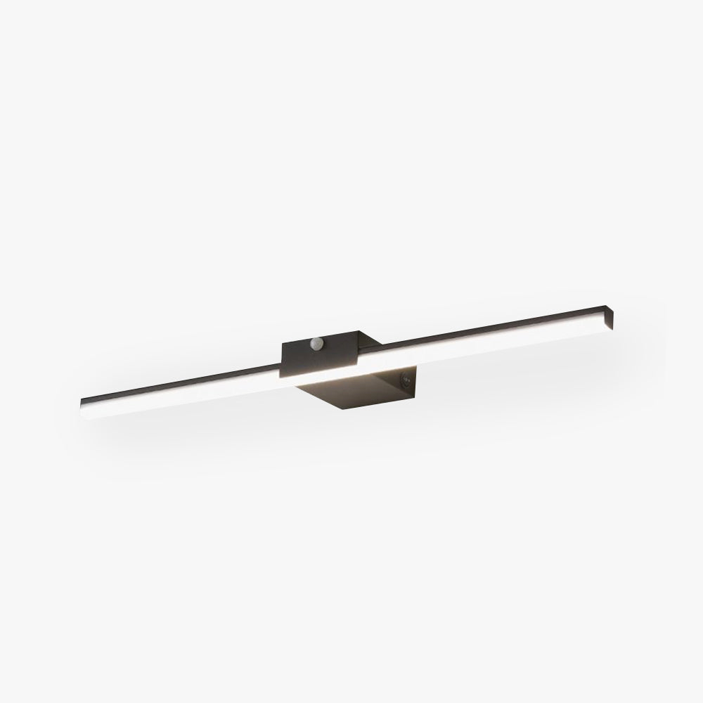 Arisha Minimalist Linear Metal Wall Lamp, Black/White, Bathroom
