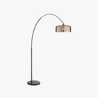Hailie Retro Brown Curved Floor Lamp, Metal