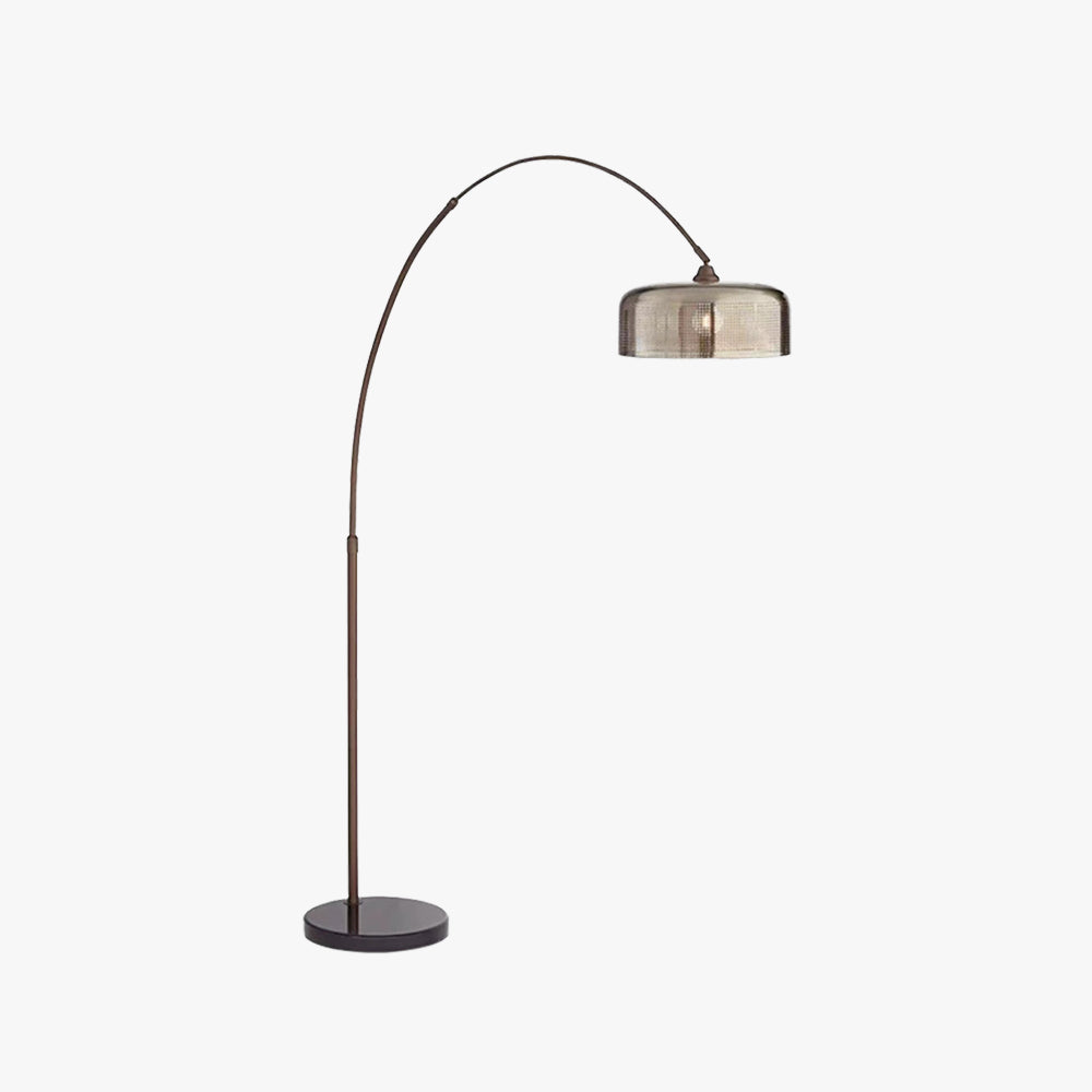 Hailie Retro Brown Curved Floor Lamp, Metal