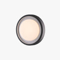 Ray Modern Circular Disc Shape Metal Outdoor Wall Lamp, Black