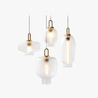 Valentina Minimalist Blown Frosted Clear Glass Pendant Light