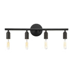 Silva Modern Glass Vanity Wall Lamp, Black, Bathroom, 3/4 Light