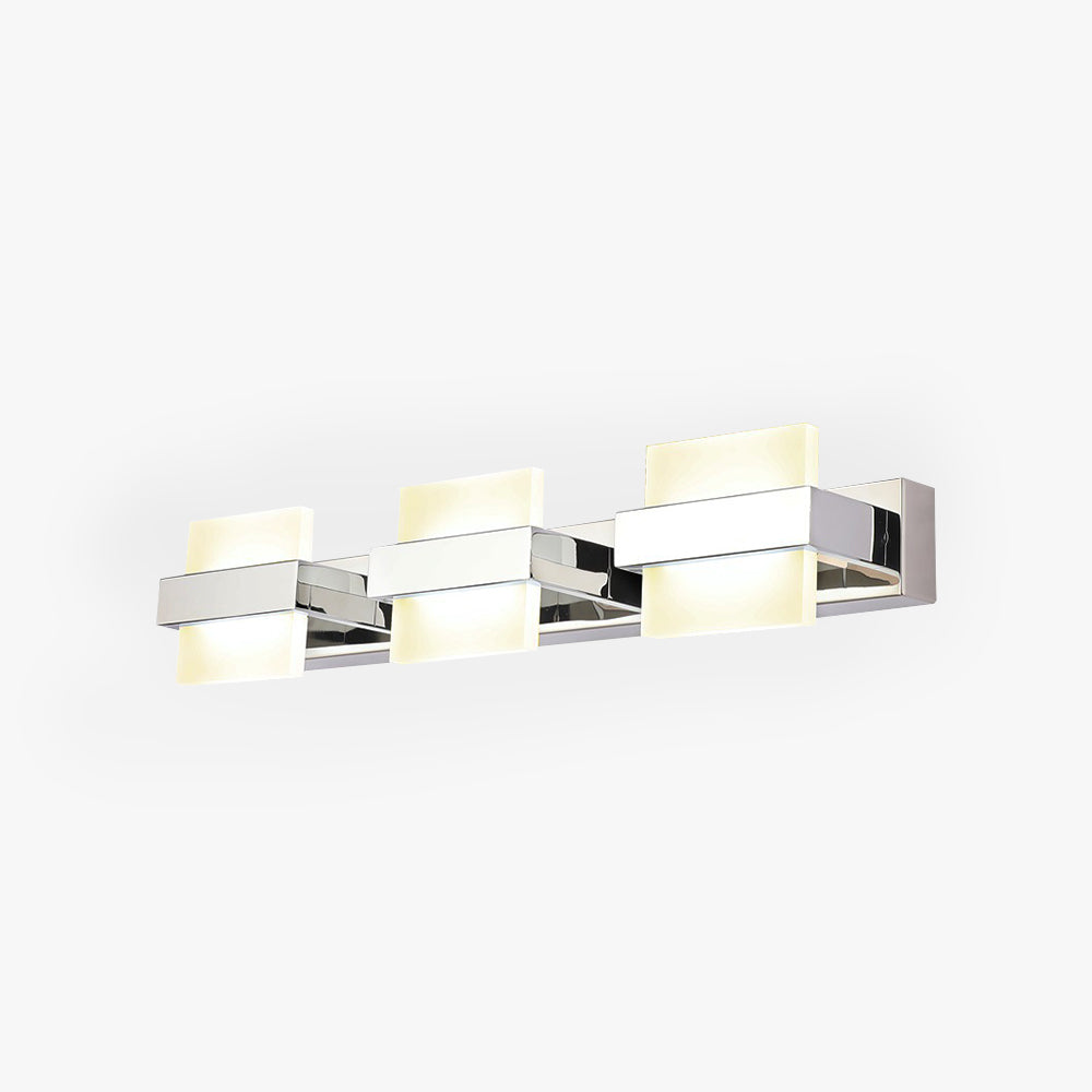 Arisha Modern Square Metal/ Wall Lamp, Silver, Bathroom