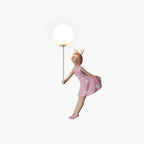 Arisha Modern Balloon/Girl Shape Pink Wall Lamp