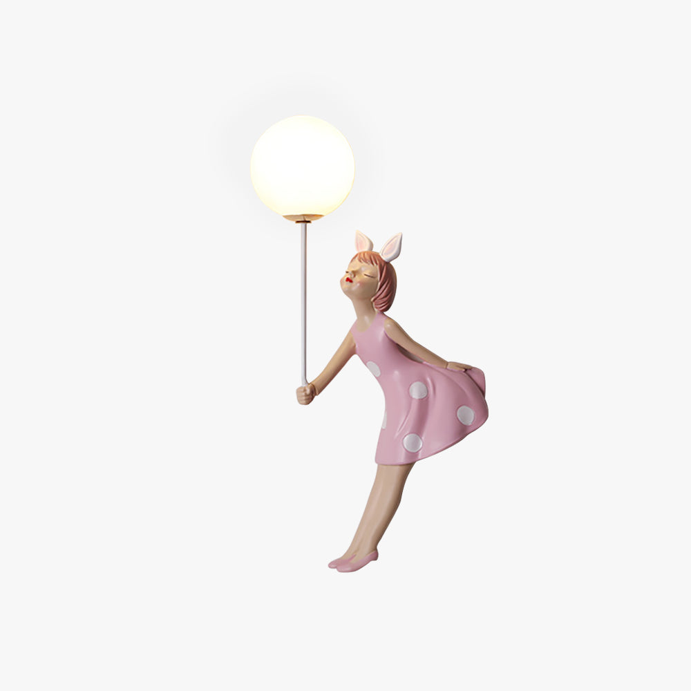 Arisha Modern Balloon/Girl Shape Pink Wall Lamp