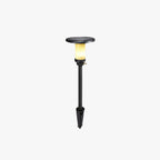 Ray Modern Metal/Marble Solor Outdoor Ground Light, Black