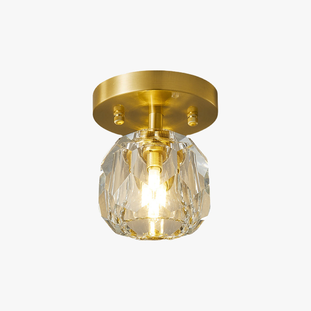 Kristy Luxury Diamond Metal/ Flush Mount Ceiling Light, Gold