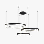 Arisha Pendant Light Rond Modern,  Black/White, Dining Room