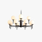 Silva Modern Globe Bubble Metal/Glass Pendant Light, Gold/Black