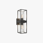 Ray Modern Rectangular Metal Outdoor Wall Lamp, Black