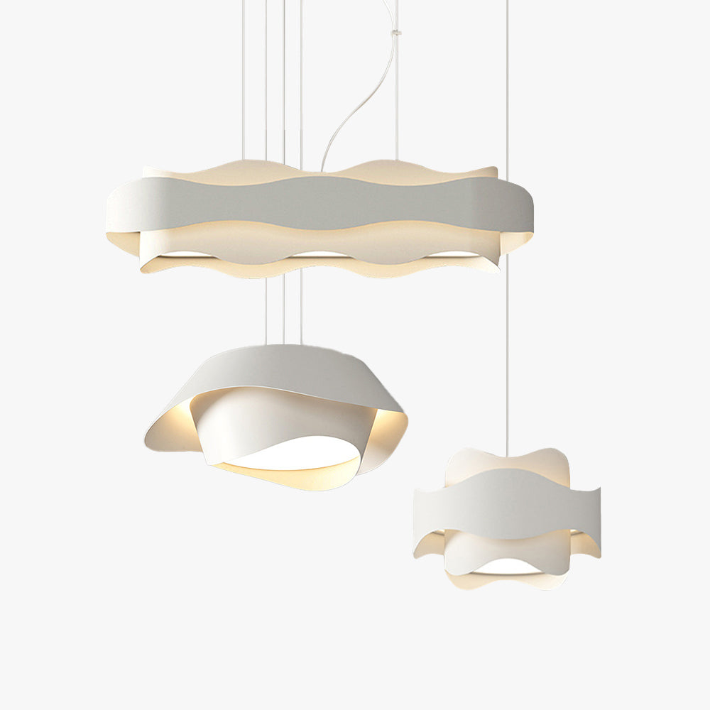 Arisha Art Deco Flower Shape Pendant Light, White