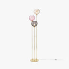 Mira Designer Bubble Floor Lamp, Metal/Glass