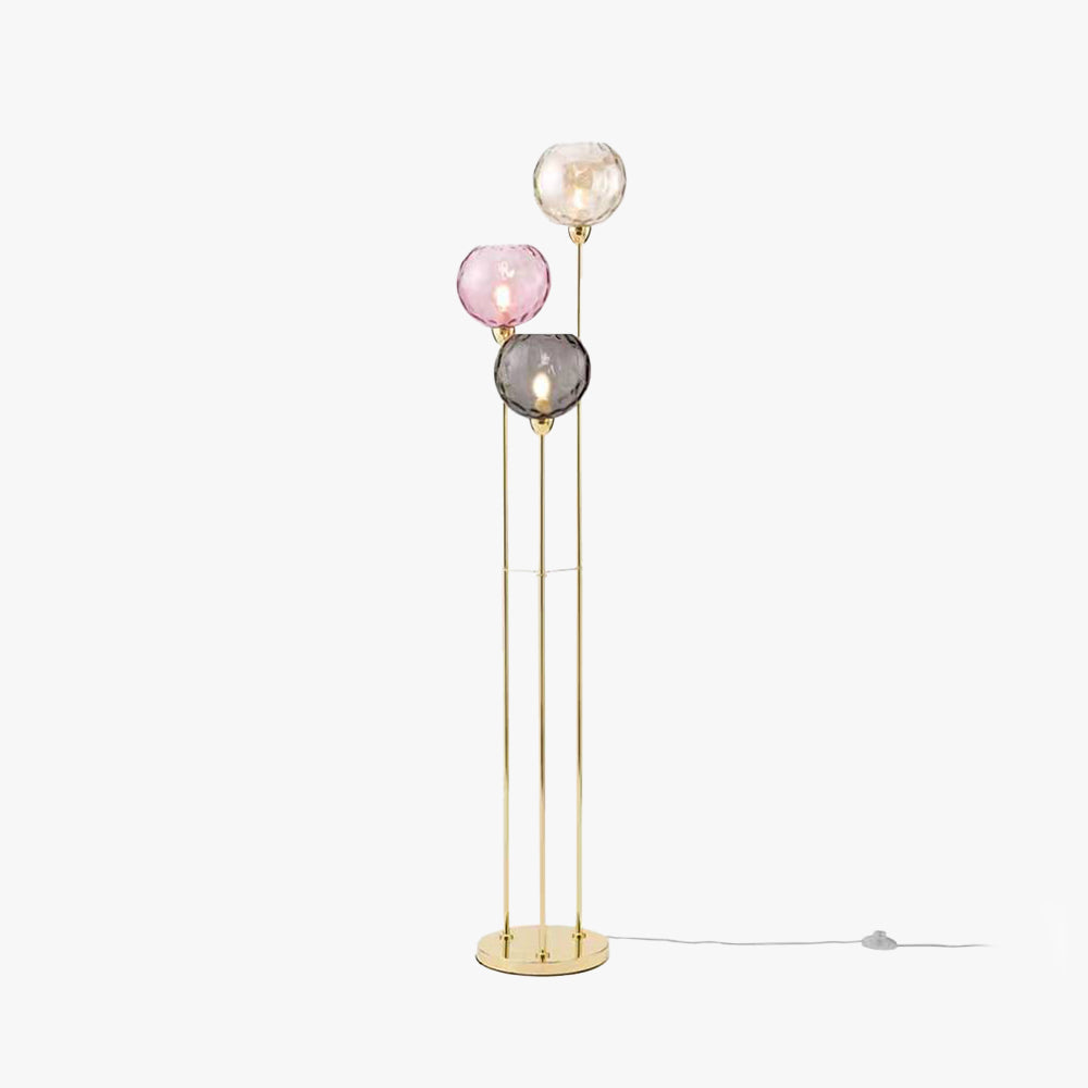 Mira Designer Bubble Floor Lamp, Metal/Glass