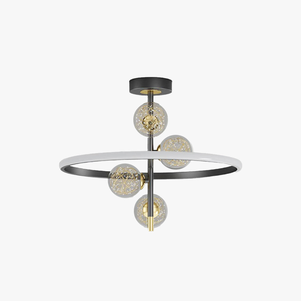 Valentina Semi-Flush Mount Ceiling Light, Gold & Black, 2 Style