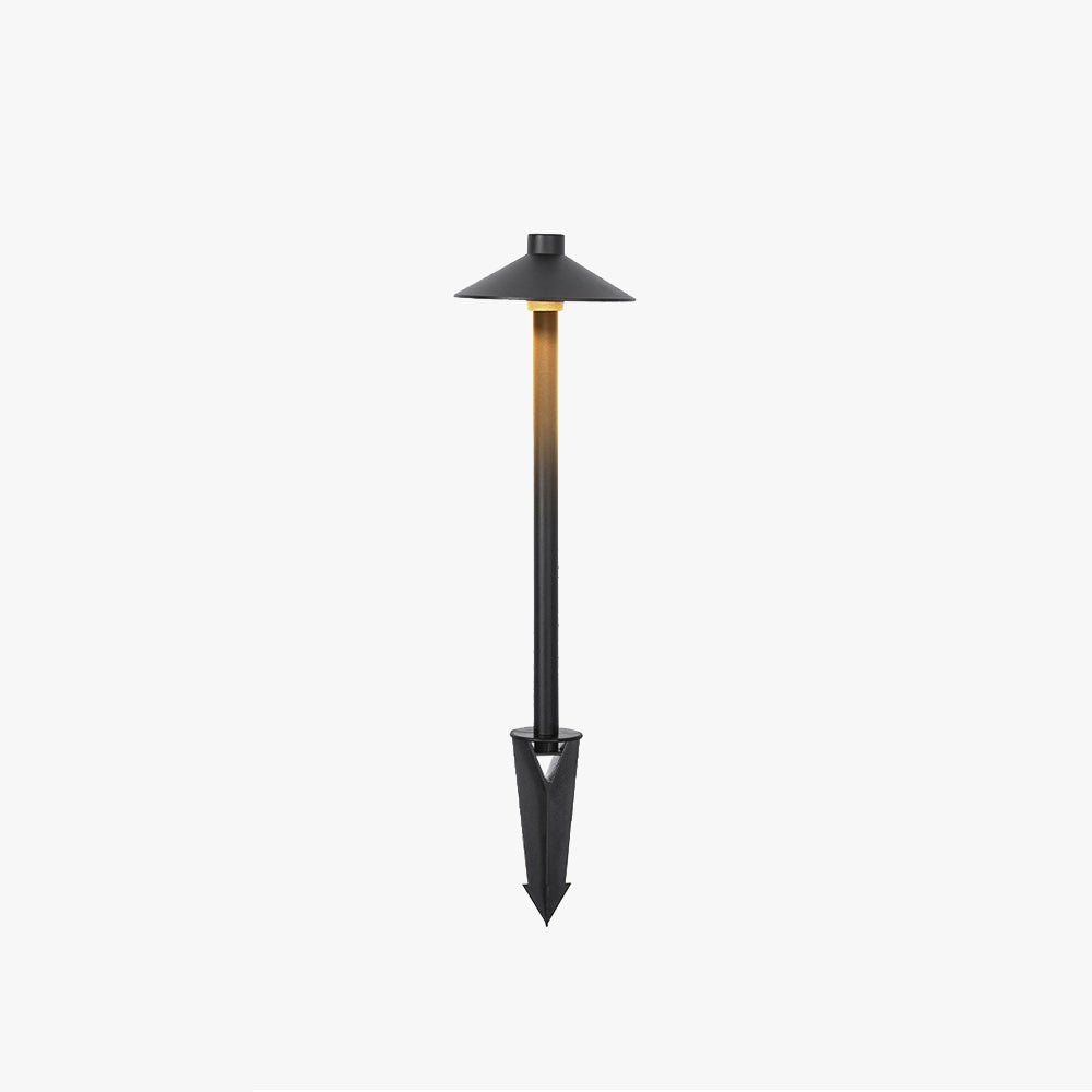 Drex Contemporary Metal Cap-Shaped Outdoor Path Light, Black