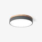 Aria Nordic LED Round Flush Mount Ceiling Light Wood Color