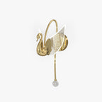 Arisha Art Deco Swan /Metal Wall Lamp, Gold/Rose Gold